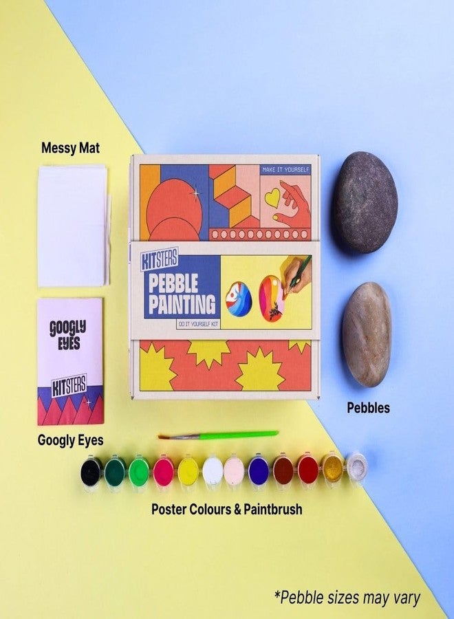 Kitsters DIY Pebble Painting Kit | Pet Rock Stone Painting Kit for Kids and Adults | Art and Craft Activity kit for Girls and Boys, Gifts for Kids Ages 3,4,5,6,7,8,9,10 - Image 3